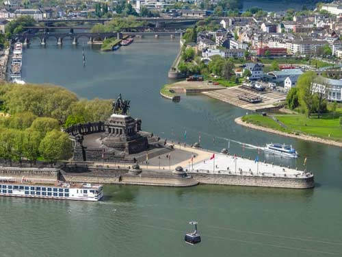 Koblenz: Deutsches Eck mit Mosel