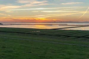 Sonnenuntergang auf der Insel Nordstrand