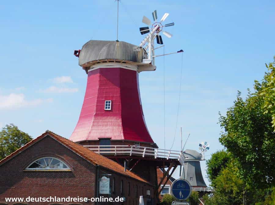 Blick auf die Mühlen in Greetsiel