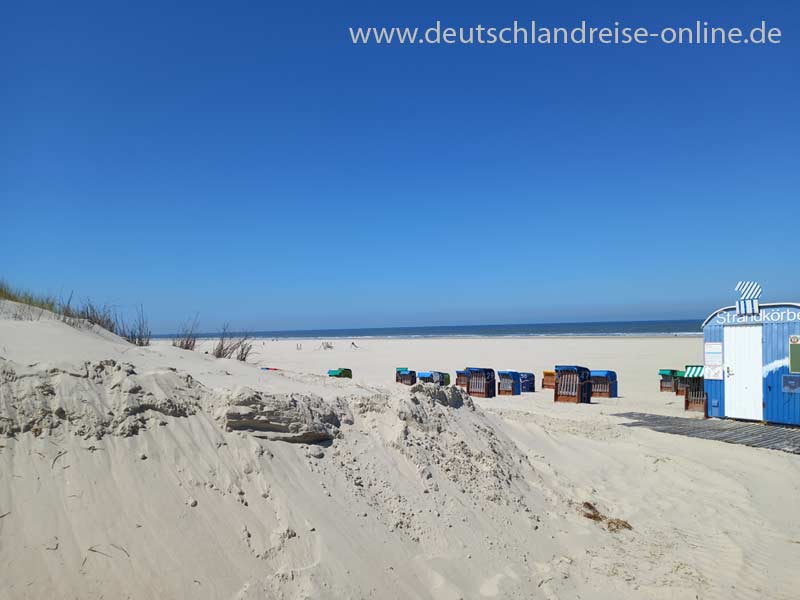 Teil des Strandes in der Nähe der Ortschaft auf Juist