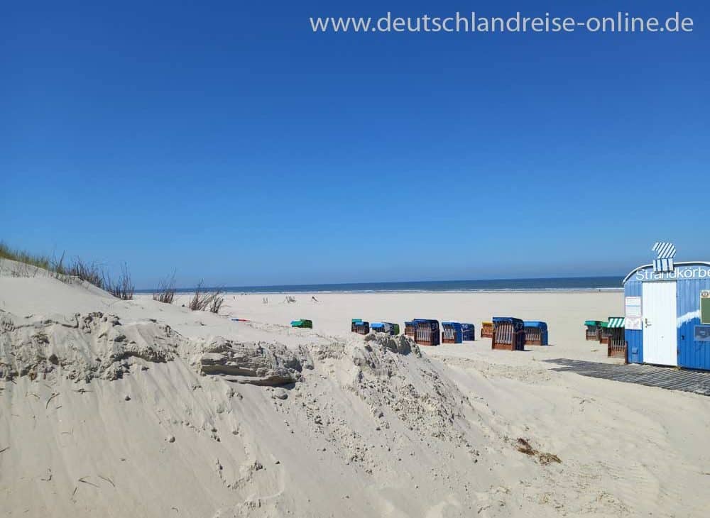 Teil des Strandes in der Nähe der Ortschaft auf Juist