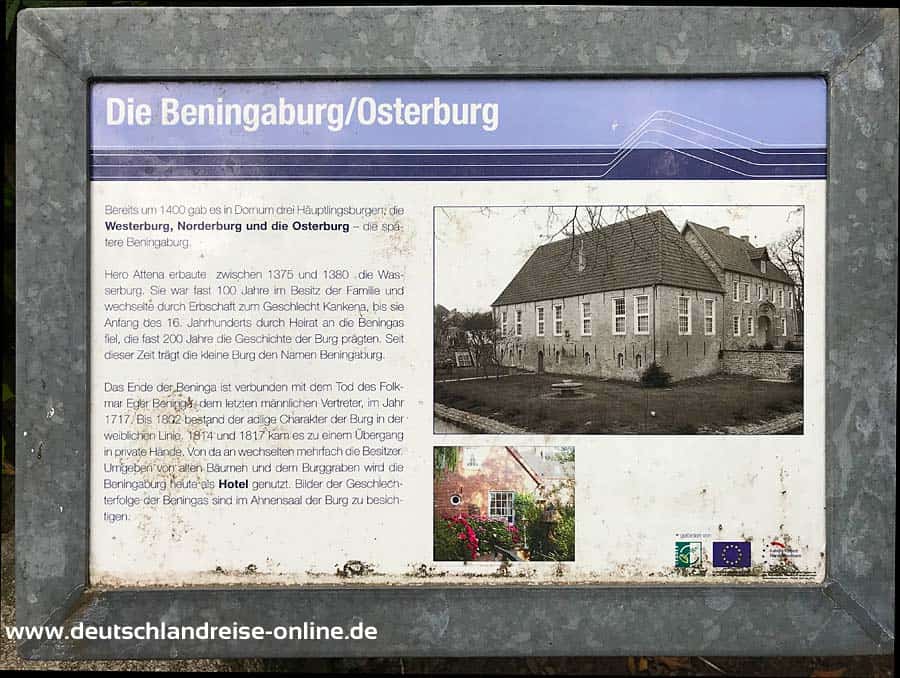 Infotafel zur Beningaburg- Osterburg Dornum