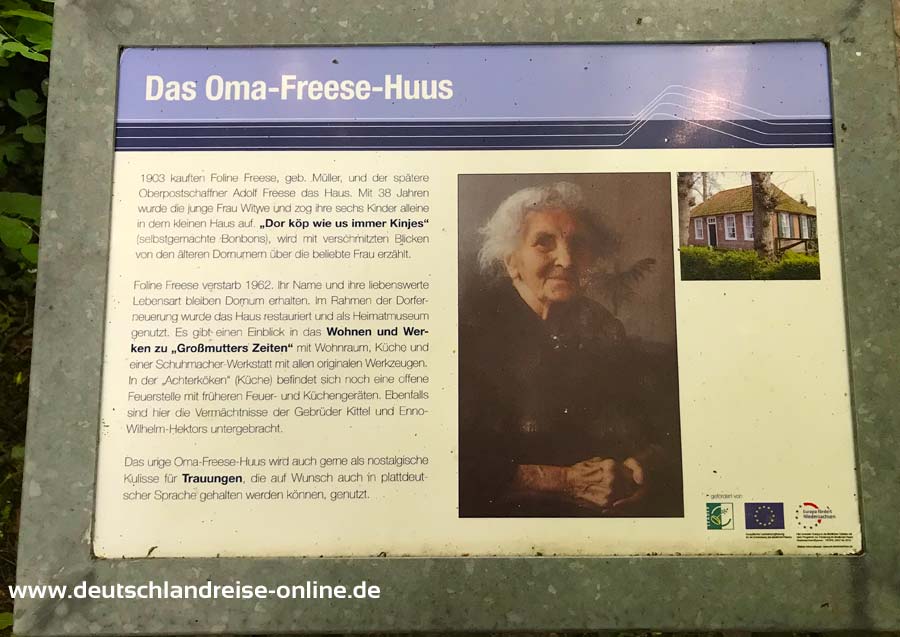 Infotafel zum Oma Freese Haus