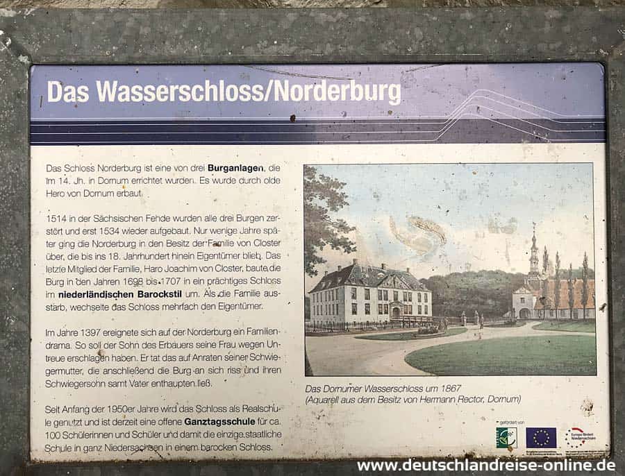 Infotafel zum Dornumer Wasserschloss 